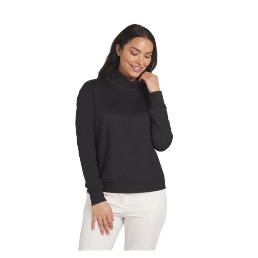 Puma Women's Cloudspun Harper Gold Pullover in Black size XL NWT
